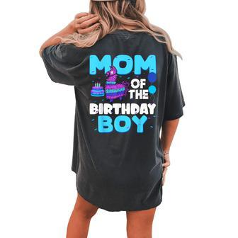 Mom Of The Birthday Boy Llama Family Party Decorations Women's Oversized Comfort T-shirt Back Print - Monsterry DE