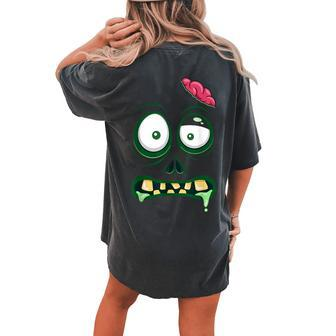 Monster Face Halloween Matching Costume Zombie Kid Women's Oversized Comfort T-shirt Back Print - Seseable