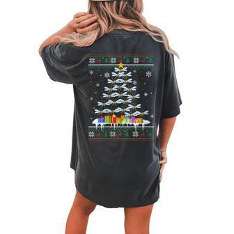 Mosquito Christmas Tree Ugly Christmas Sweater Women's Oversized Comfort T-shirt Back Print - Seseable