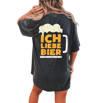 Oktoberfest Ich Liebe Bier German Costume Women's Oversized Comfort T-shirt Back Print - Seseable