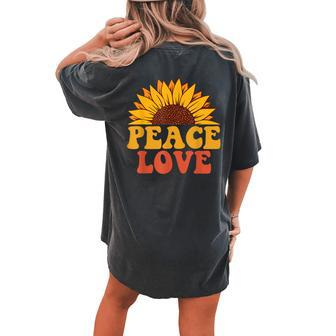 Peace Sign Love 60S 70S Tie Dye Hippie Halloween Costume Women's Oversized Comfort T-Shirt Back Print | Mazezy