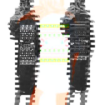 I Prefer Halloween Christmas Sweater Ugly X-Mas Women's Oversized Comfort T-shirt Back Print | Mazezy