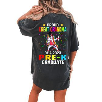 Proud Great Grandma Of A Class Of 2023 Prek Graduate Women's Oversized Comfort T-Shirt Back Print | Mazezy