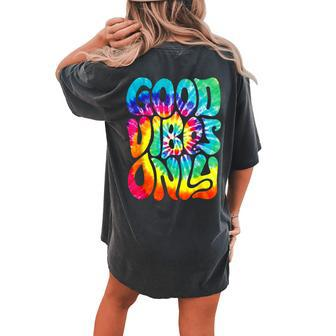 Retro Groovy Halloween Peace Love Hippie 60S 70S 80S Costume Women's Oversized Comfort T-shirt Back Print - Seseable