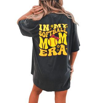 Retro In My Softball Mom Era Mama Boy Women's Oversized Comfort T-shirt Back Print - Monsterry DE