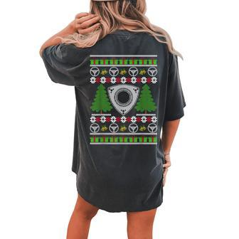 Rotary Engine Ugly Christmas Sweater Wankel Sports Car Lover Women's Oversized Comfort T-shirt Back Print - Seseable