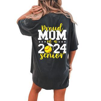 Senior Mom 2024 Softball Senior 2024 Class Of 2024 Women's Oversized Comfort T-Shirt Back Print | Mazezy