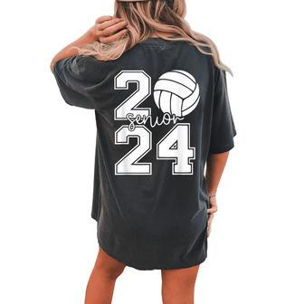 Senior Volleyball Class Of 2024 Seniors Boys Girls Graduate Women's Oversized Comfort T-shirt Back Print - Seseable