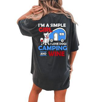 Im A Simple Girl I Love Dogs Camping Camper Women's Oversized Comfort T-Shirt Back Print | Mazezy