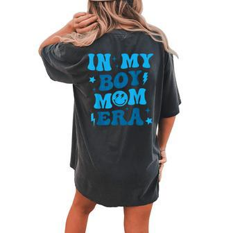 Smile Face In My Boy Mom Era Groovy Mom Of Boys Women's Oversized Comfort T-shirt Back Print | Mazezy AU