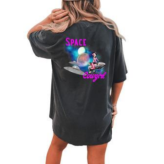 Space Cowgirl Outfit Aliens Retro 70S Costume For Womens Top Women's Oversized Comfort T-Shirt Back Print | Mazezy