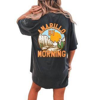 Texas Cactus Amarillo By Morning Cowgirl Rodeo Horse Girl Women's Oversized Comfort T-Shirt Back Print | Mazezy