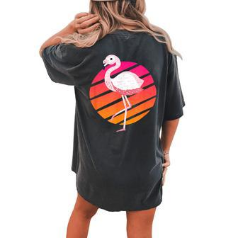 Tropical Vibrant Paradise Men And Flamingo Women's Oversized Graphic Back Print Comfort T-shirt - Monsterry