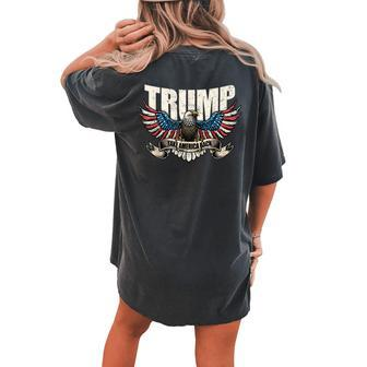 Trump 2024 Flag Take America Back Donald Trump Women's Oversized Comfort T-shirt Back Print - Seseable