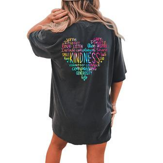 Typography Choose Kindness Tie Dye Be Kind Inspirational Women's Oversized Comfort T-Shirt Back Print | Mazezy UK