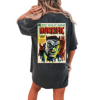Vampire Halloween Horror Vintage Comic Book Retro Halloween Women's Oversized Comfort T-shirt Back Print | Mazezy UK