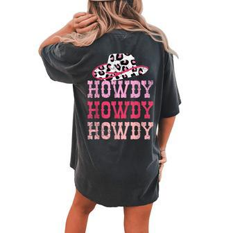 Vintage Pink Howdy Rodeo Western Country Southern Cowgirl Women's Oversized Comfort T-Shirt Back Print | Mazezy