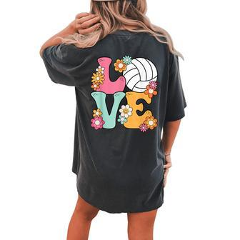 Volleyball Love Cute Volleyball Lover Ns Girls Women's Oversized Comfort T-shirt Back Print | Mazezy