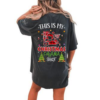 Xmas Tree With Light Blogger Ugly Christmas Sweater Women's Oversized Comfort T-shirt Back Print - Monsterry CA