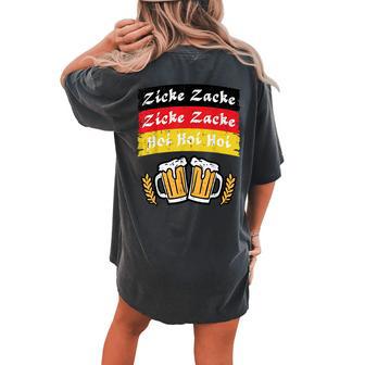 Zicke Zacke Hoi Hoi Oktoberfest Bavarian Costume Women's Oversized Comfort T-shirt Back Print - Monsterry AU