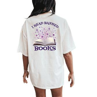 Bibliophile Book Nerd I Read Banned Books Women's Oversized Comfort T-Shirt Back Print | Mazezy