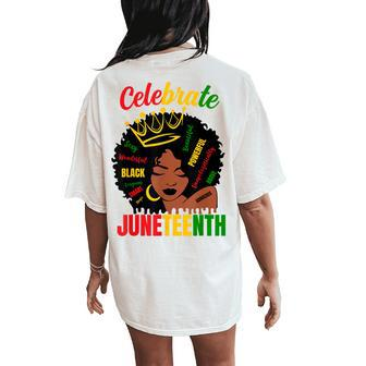 Celebrate Junenth 1865 Black History Month Women Women's Oversized Graphic Back Print Comfort T-shirt - Thegiftio UK