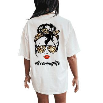 Classy Grammy Life With Leopard Pattern Shades Women's Oversized Comfort T-Shirt Back Print | Mazezy