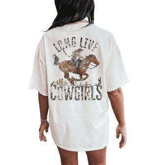 Cool Cowgirl Riding Horse Western Life Women Girls Women's Oversized Comfort T-Shirt Back Print | Mazezy