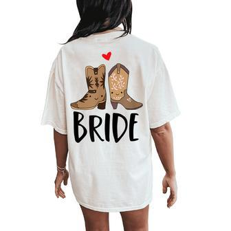 Cowboy Boots And Cowgirl Boots Country Bride Women's Oversized Comfort T-Shirt Back Print | Mazezy