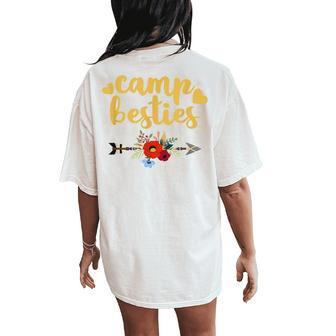 Cute Camp Besties Camping Best Friend Camper Girl Women's Oversized Comfort T-Shirt Back Print | Mazezy