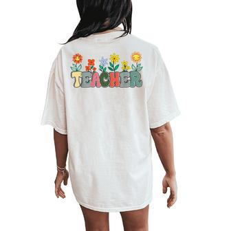 Daisy Flower Teacher Inspirational Elementary School Women's Oversized Comfort T-Shirt Back Print | Mazezy