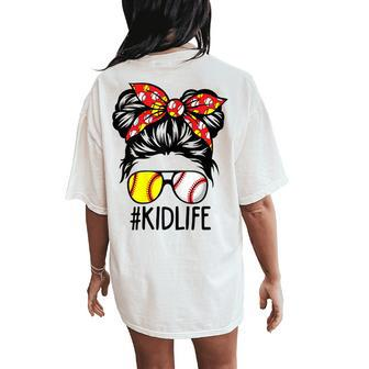Dy Kidlife Softball Baseball Family Matching Daughter Women's Oversized Comfort T-Shirt Back Print | Mazezy