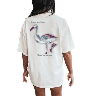 Flamingo Celebrity Graphic Women's Oversized Comfort T-Shirt Back Print | Mazezy