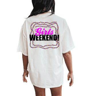 Girls Weekend T Vacation Women Party Trip Floral B Women's Oversized Comfort T-Shirt Back Print | Mazezy
