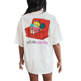 Gods Little Oopsie Daisy Women's Oversized Comfort T-Shirt Back Print | Mazezy