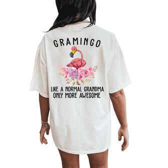 Gramingo Flamingo Like A Normal Grandma Only More Awesome Gift For Womens Gift For Women Women's Oversized Graphic Back Print Comfort T-shirt - Thegiftio UK