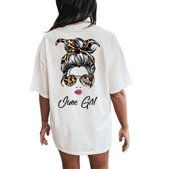 June Girl Classy Mom Life With Leopard Pattern Shades For Women Women's Oversized Comfort T-Shirt Back Print | Mazezy