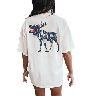 Mama Moose Floral Woodland Women's Oversized Comfort T-Shirt Back Print | Mazezy