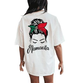 Mamacita Messy Bun – Cute Mexican Latina Woman Women's Oversized Comfort T-Shirt Back Print | Mazezy