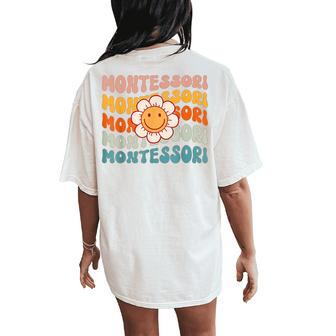 Montessori Teacher Daisy Colorful Women's Oversized Comfort T-Shirt Back Print | Mazezy
