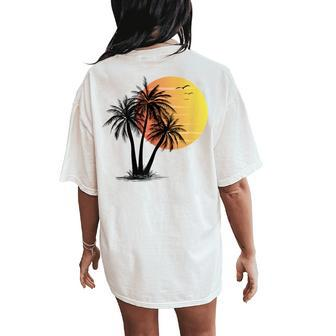Palm Tree Summer Beach Summer Vacation Women Men Gifts Women's Oversized Graphic Back Print Comfort T-shirt - Monsterry UK