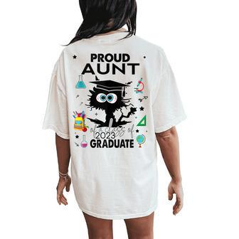 Proud Aunt Of A Class Of 2023 Graduate Cool Black Cat Women's Oversized Comfort T-Shirt Back Print | Mazezy