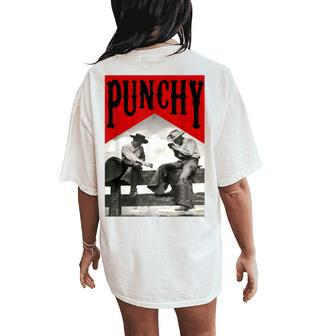 Retro Punchy Cowboy Killer Western Country Cowgirl Women's Oversized Comfort T-Shirt Back Print | Mazezy