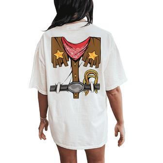 Rodeo Outfit Wild Western Cowboy Cowgirl Halloween Costume Women's Oversized Comfort T-Shirt Back Print | Mazezy