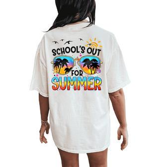 Schools Out For Summer Last Day Of School BeachSummer Women's Oversized Graphic Back Print Comfort T-shirt