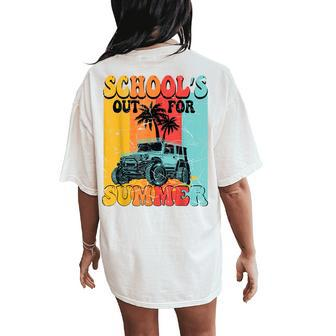 Schools Out For Summer Teacher Summer Vacation Groovy For Women Women's Oversized Comfort T-Shirt Back Print | Mazezy