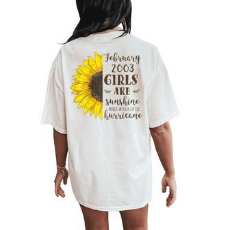 Sunflower February 2003 18Th Birthday 18 Years Old Women's Oversized Comfort T-Shirt Back Print | Mazezy
