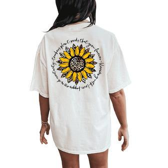 Teachers Plant Seeds That Grow Forevers Sunflower Lover Women's Oversized Comfort T-Shirt Back Print | Mazezy