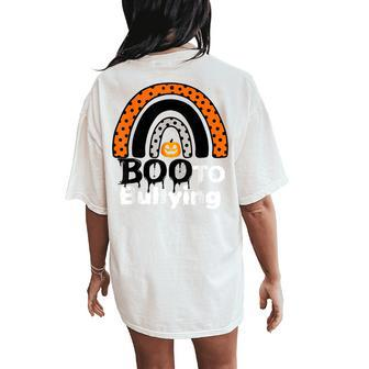 Unity Day Orange Boo To Bullying Halloween Be Kind Women's Oversized Comfort T-Shirt Back Print | Mazezy