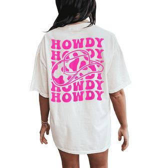 Vintage White Howdy Rodeo Country Western Cowgirl Southern Women's Oversized Comfort T-Shirt Back Print | Mazezy